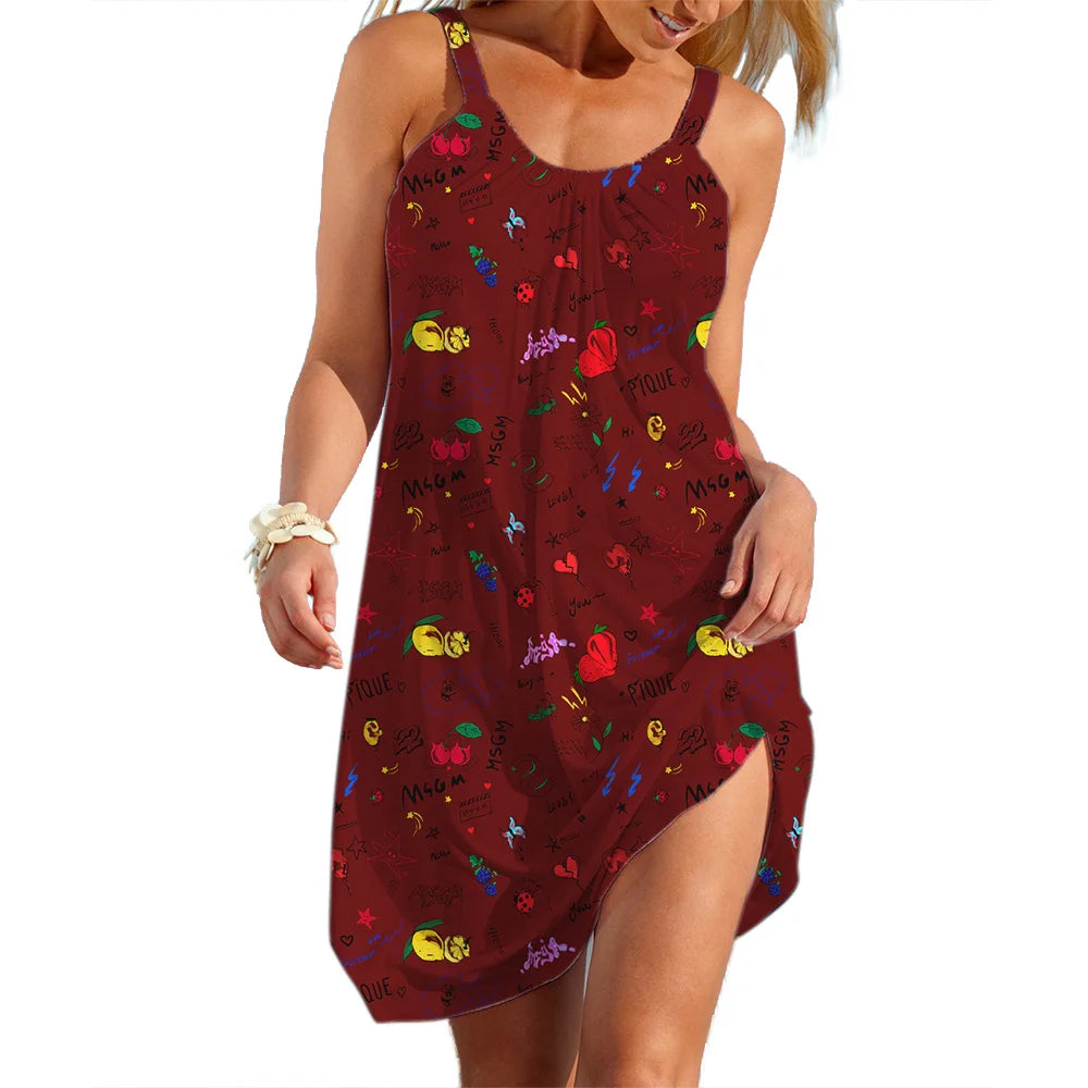 Vestido lencero de verano para mujer, ropa informal, venta, estilo pastoral, flores, ropa de calle, mujer, vestidos sueltos, falda sin mangas para niña