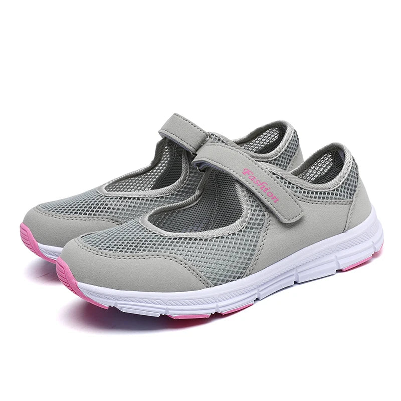 Women's Breathable Mesh Sneakers – Lightweight Vulcanized Walking & Work Shoes