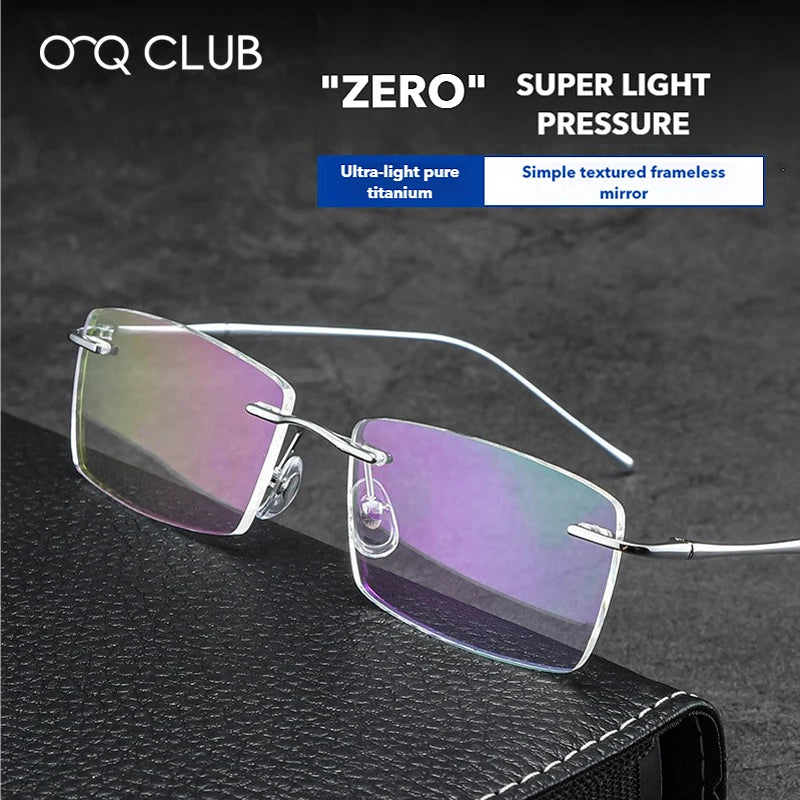 O-Q CLUB Ultra-Light Titanium Rimless Prescription Glasses | Unisex