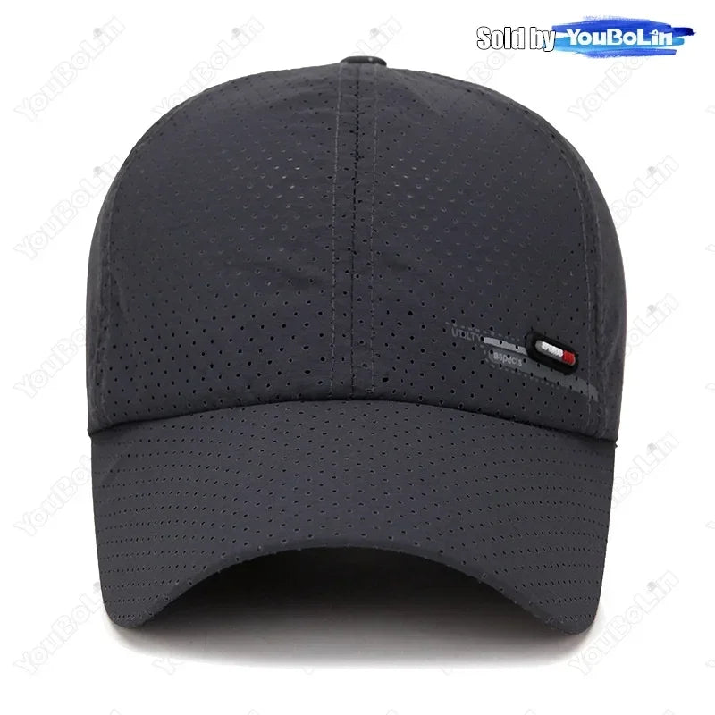 Summer new breathable perforated quick-drying hat for men fishing sun protection baseball cap cycling travel Sun Hat
