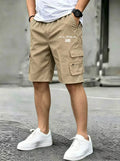 American Flag & Eagle Print Cargo Shorts – Patriotic Multi-Pocket Streetwear Shorts