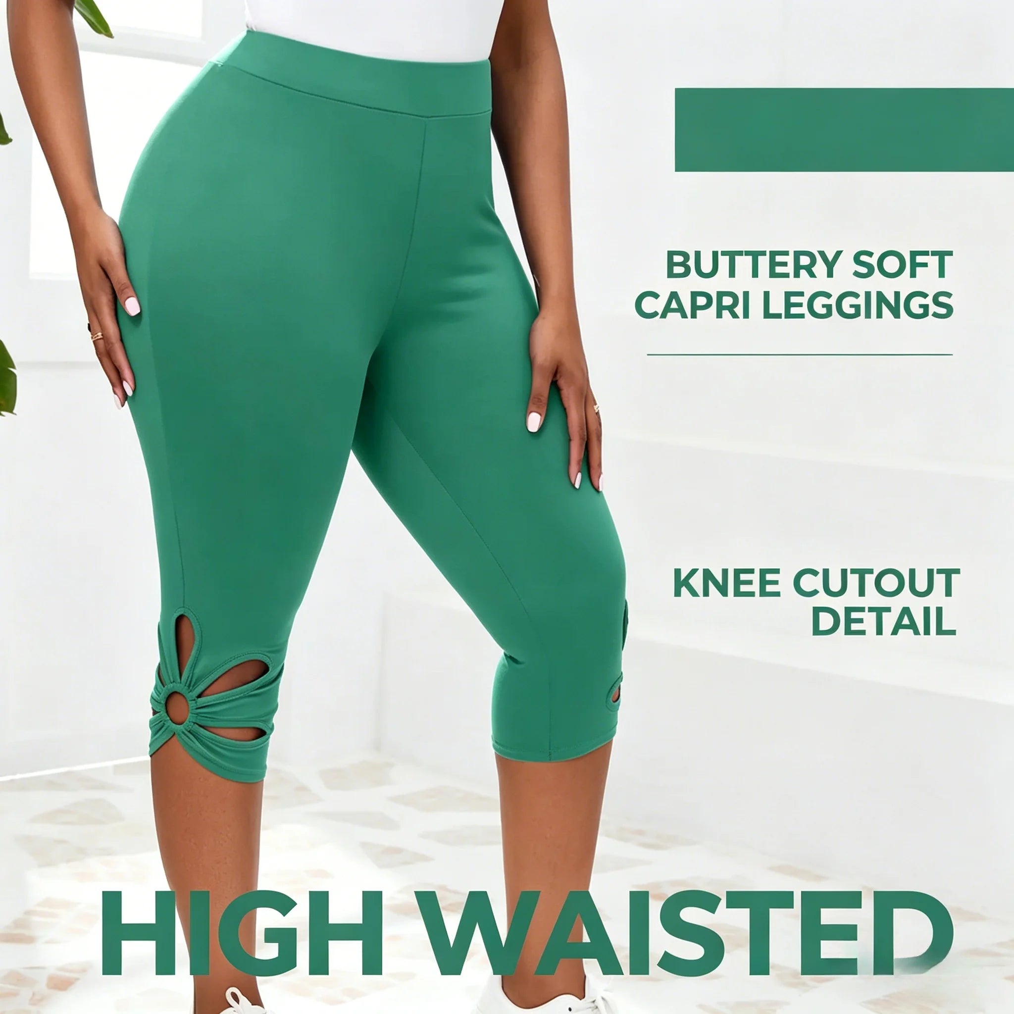 Women's plus Size Stretch Leggings Summer Elastic Waist Seamless Casual Capri Pants Short Length Essential Leggins for Mujer