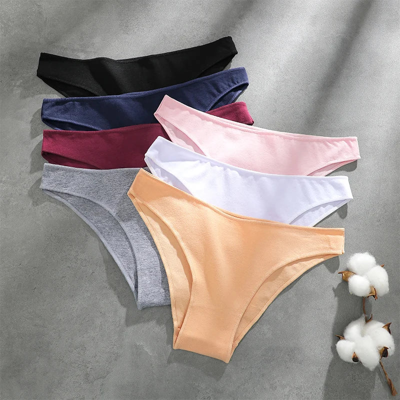 Women's 4-Pack Seamless Cotton Briefs | Low-Rise Breathable Stretch Underwear M-XXL