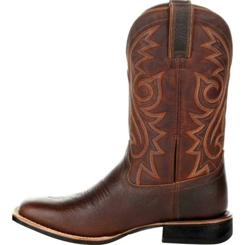 Unisex Handmade Western Cowboy Boots – Mid-Calf Riding Boots