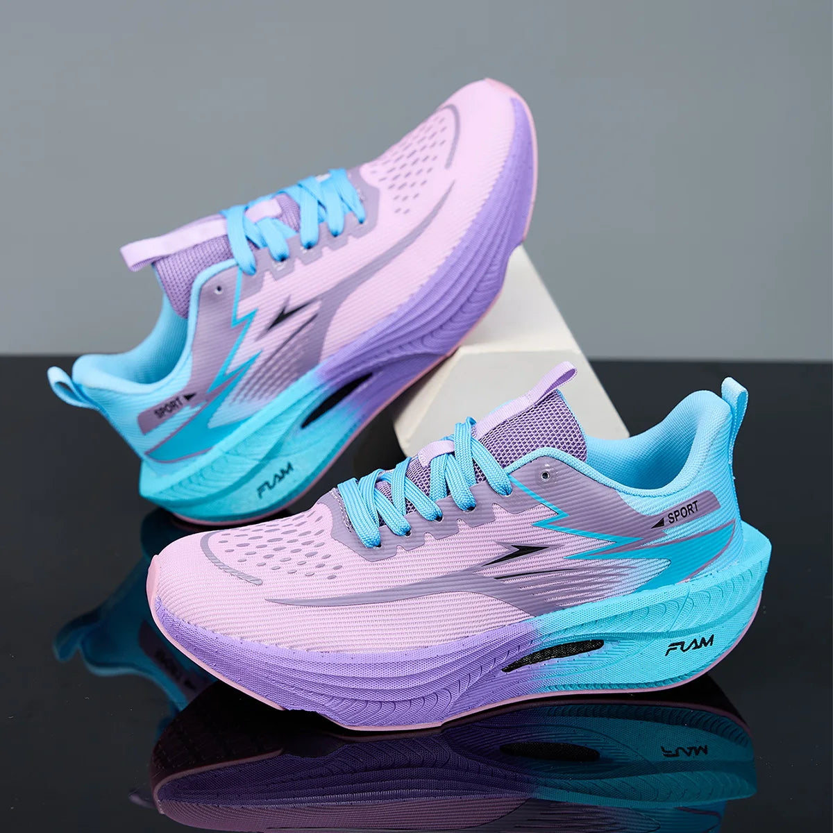 Men's Geometric Running Sneakers | Lightweight Breathable Athletic Shoes
