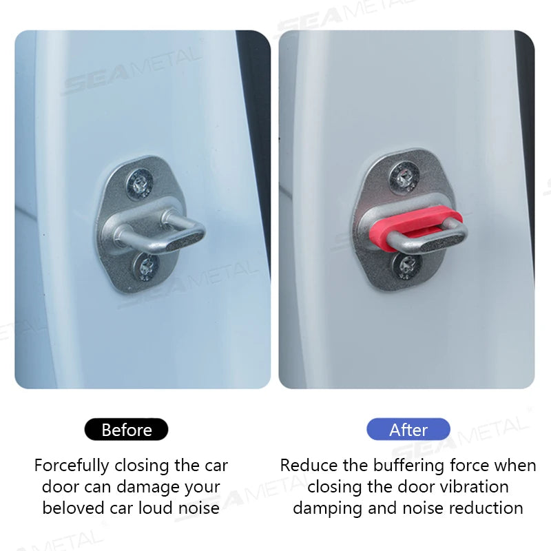 Car Door Shock Absorber Cushion Pads – 4pcs, Soundproof Anti-Vibration, Universal Fit
