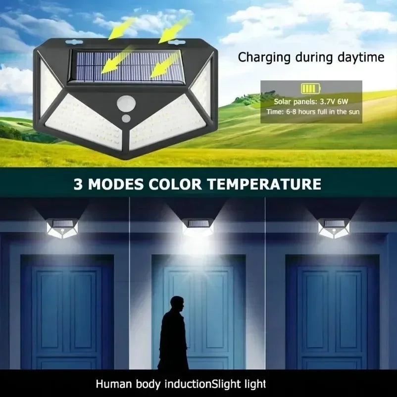 Solar Motion Sensor Garden Light — Waterproof Outdoor Spotlight