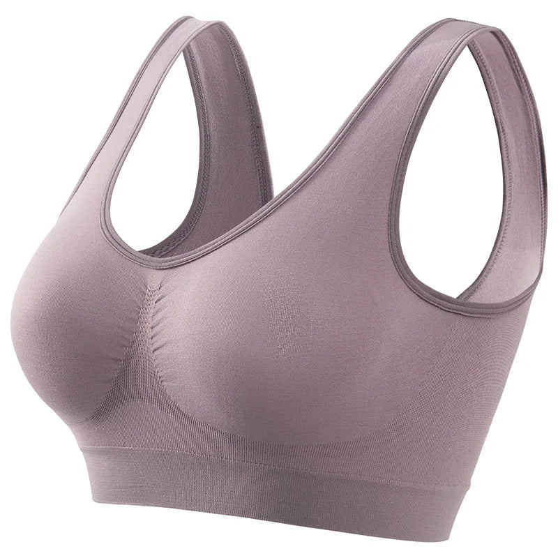 Sujetador Push-Up Sin Costuras para Mujer, Bralette Deportivo sin Aros, Top Corto, Lencería Sexy Lisa, Sin Relleno, Transpirable, Tallas Grandes, Sujetador Tipo Top S-5XL