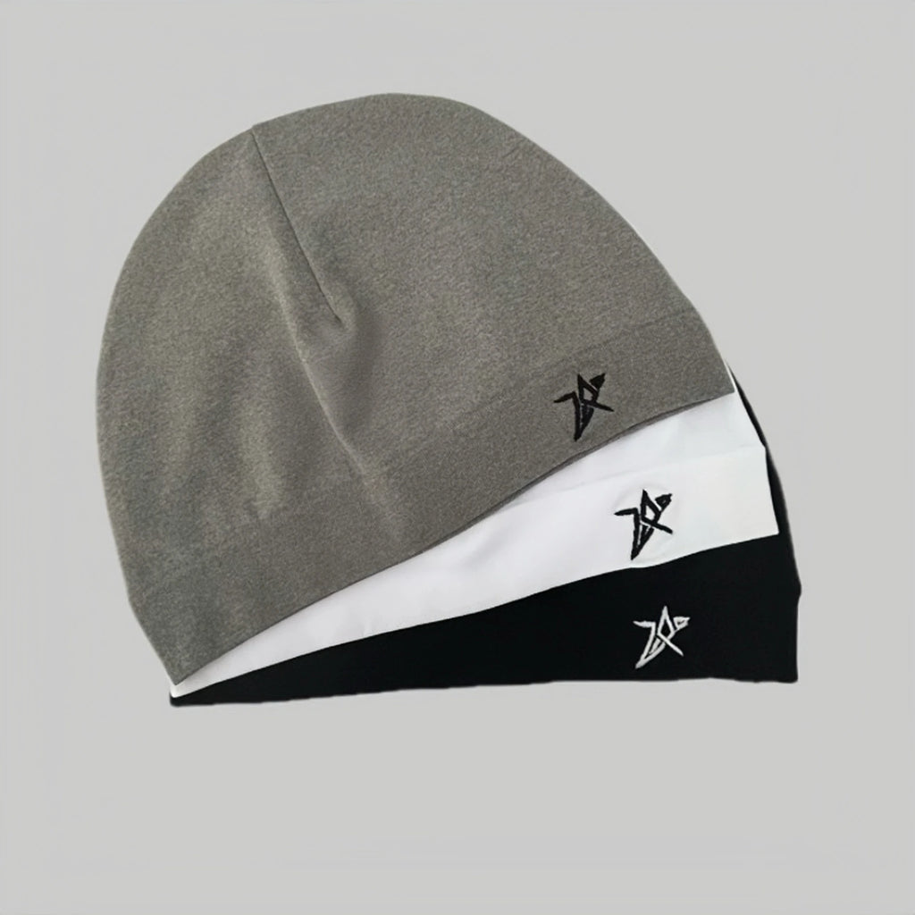 Star Embroidered Beanie – Soft Breathable Stretch Skull Cap