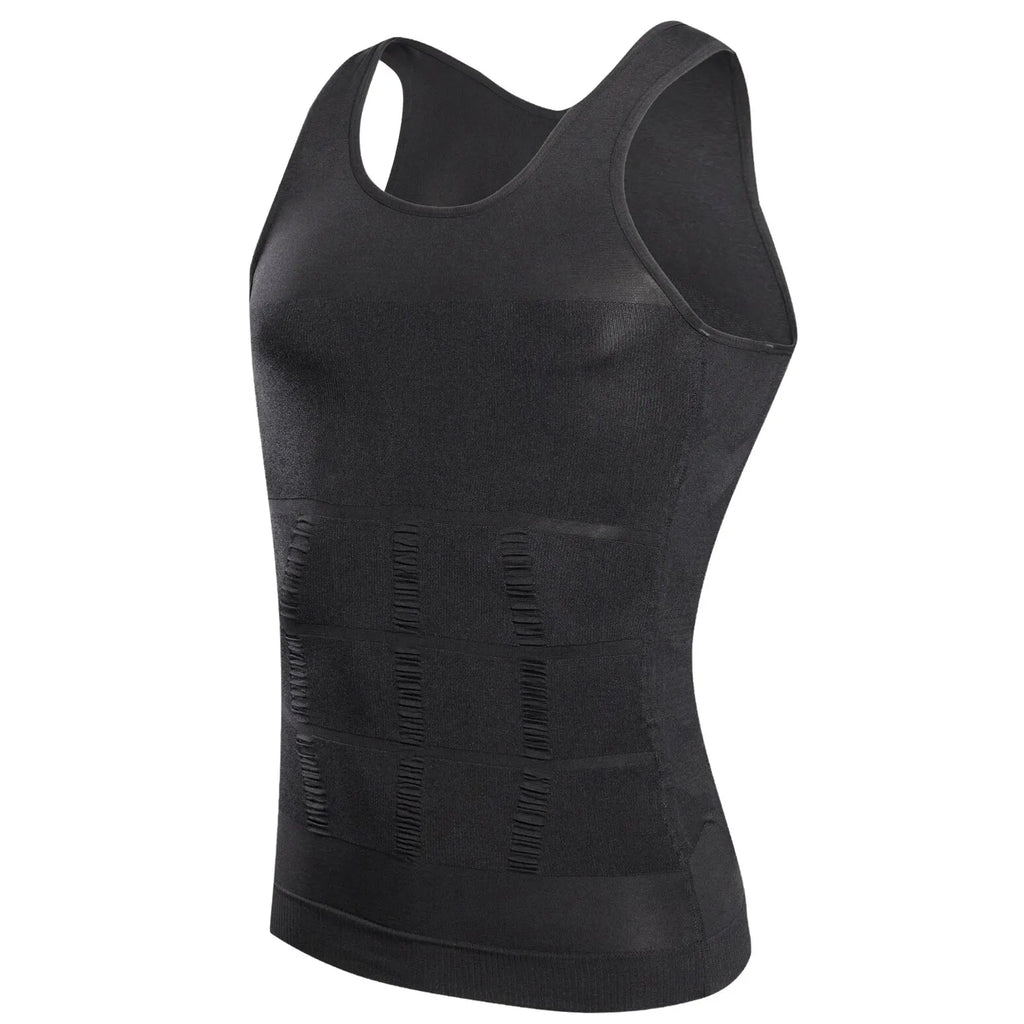 YBFDO Chaleco de compresión adelgazante para hombre, camiseta sin mangas, control de abdomen, para pérdida de peso, faja sin costuras