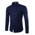 Men's Casual Long Sleeve Shirt - Solid Color Candy Collection (M-3XL)