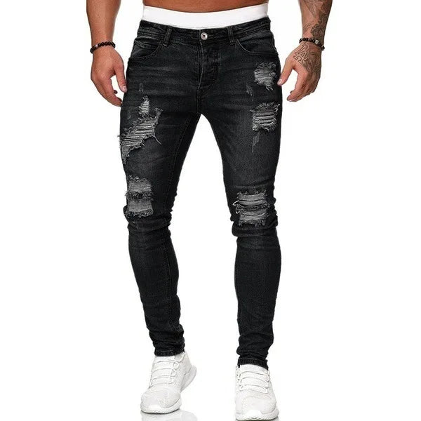 Men's Stretch Slim Jeans — Washed Vintage Denim