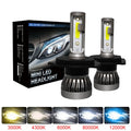 LED Car Headlight Bulbs (2-Pack) – 80W 20000LM | H1 H3 H4 H7 H8 H11 9005 9006 | 6000K–12000K