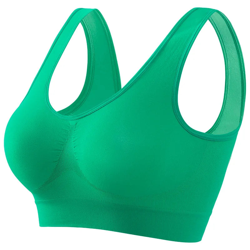 Sujetador Push-Up Sin Costuras para Mujer, Bralette Deportivo sin Aros, Top Corto, Lencería Sexy Lisa, Sin Relleno, Transpirable, Tallas Grandes, Sujetador Tipo Top S-5XL
