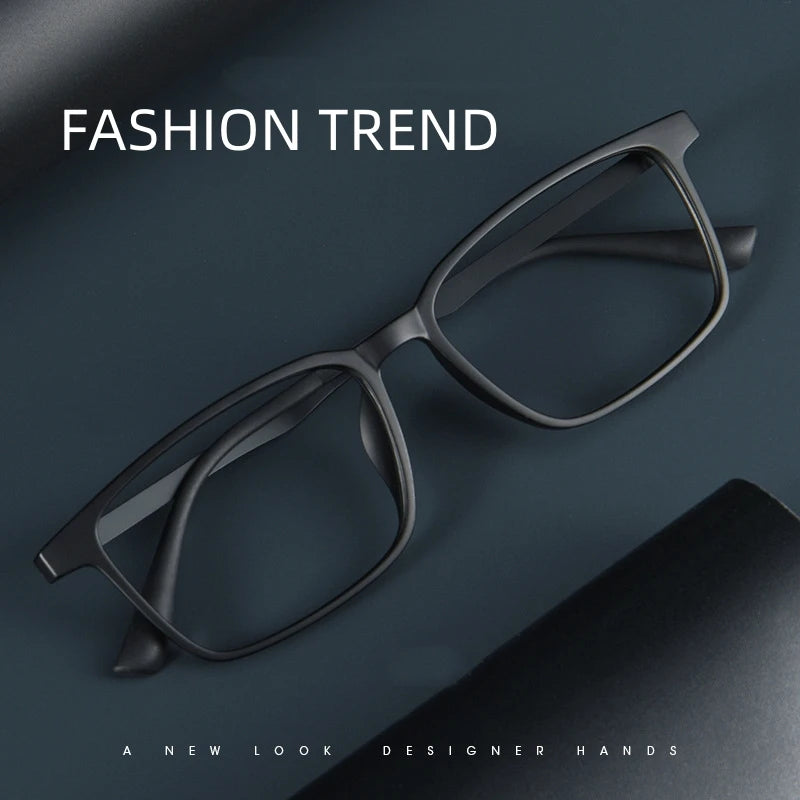 Men's TR90 Titanium Alloy Anti Blue Light Business Reading Glasses, Refractive Power+25 to+400, Customized Prescription Myopia