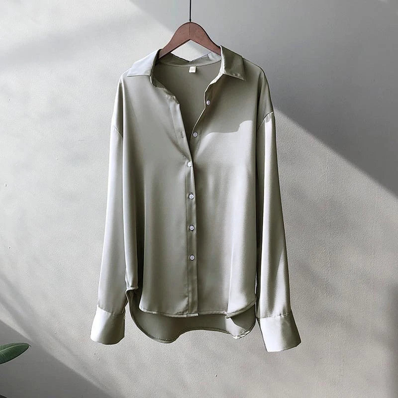 Women's Long Sleeve Button Blouse - Casual Office Shirt (S-4XL)
