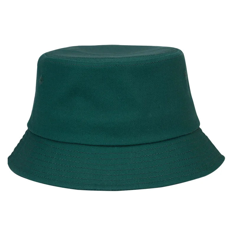 100% Cotton Solid Color Bucket Hat | Summer Sun Protection & Breathable Round Crown