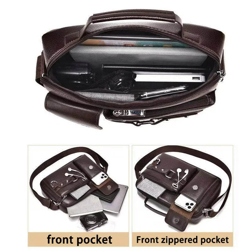 Men's Retro Waterproof Messenger Bag — Large Capacity Laptop Briefcase for Work, Travel & School