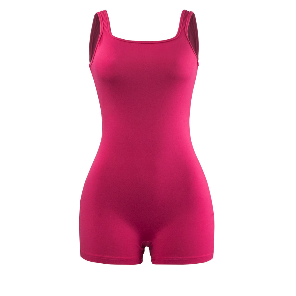 Women's Tank Romper – Sleeveless Body-Con Mini Shorts Jumpsuit