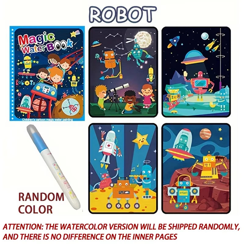 Magic Water Drawing Book – Reusable Montessori Coloring Book for Kids