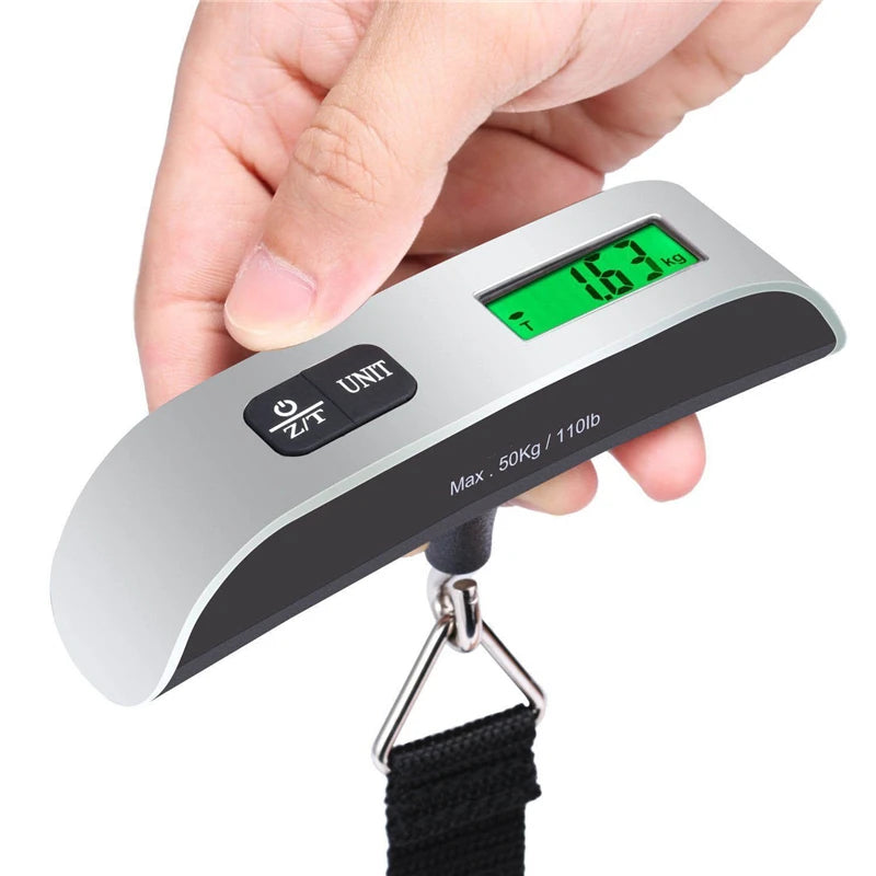 Portable Digital Luggage Scale — 50kg/110lb LCD Hanging Travel Scale