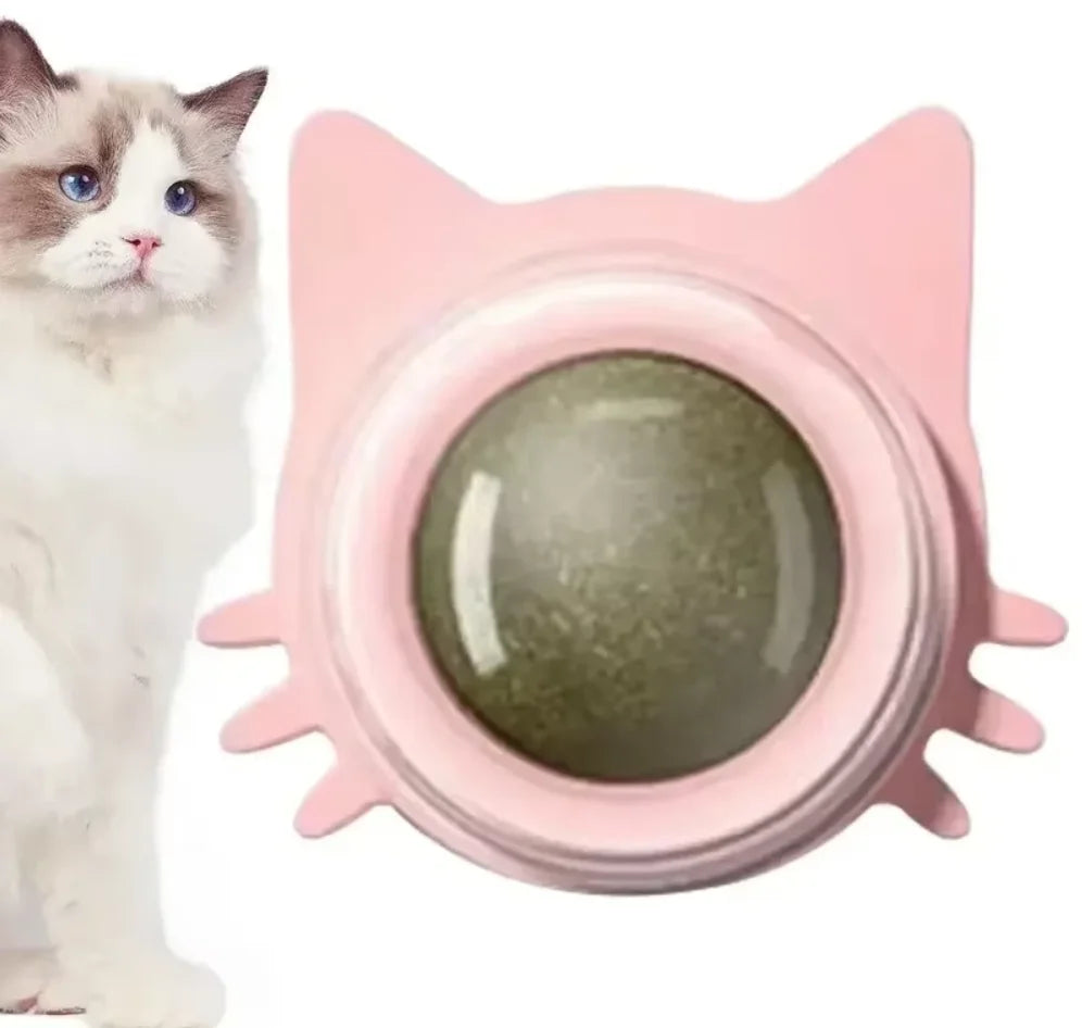 Bola giratoria interactiva de hierba gatera para gatos