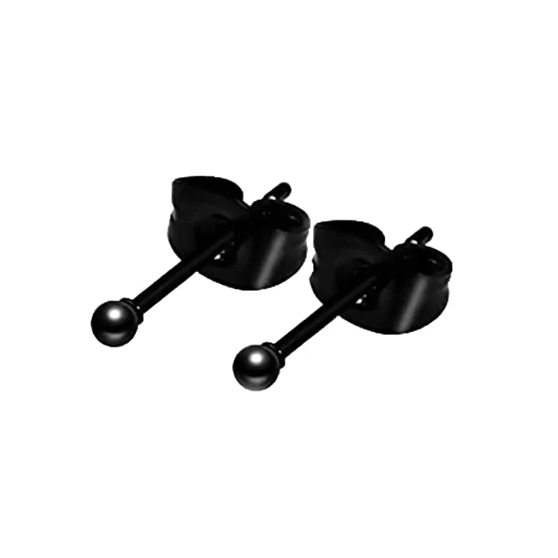 Pendientes de Aro y Botón de Acero Inoxidable Punk – Estilo Redondo y Cruzado Unisex