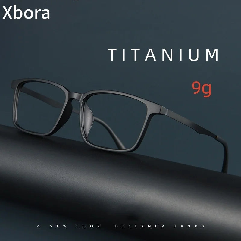 Men's TR90 Titanium Alloy Anti Blue Light Business Reading Glasses, Refractive Power+25 to+400, Customized Prescription Myopia