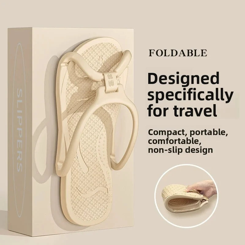 Foldable Travel EVA Flip Flops – Unisex Non-Slip Portable Slippers for Hotel, Beach & Home