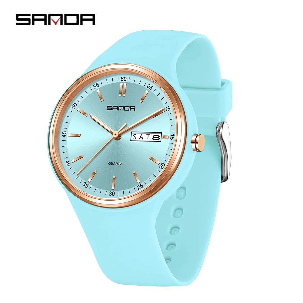 SANDA 6213 Women's Sport Digital Watch | Dual Calendar | Luminous | Water Resistant | 8 Colors