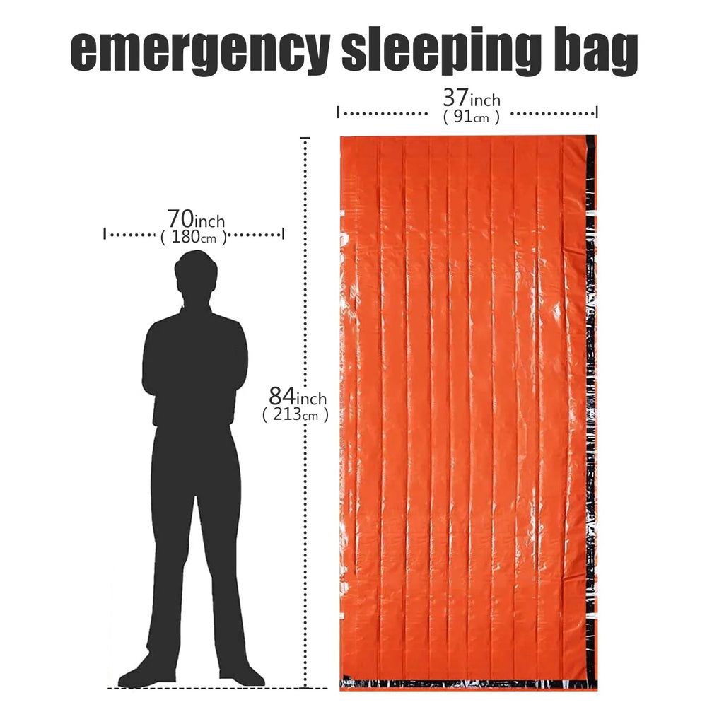 Mylar Emergency Sleeping Bag – Waterproof Survival Bivy Sack, Retains 90% Body Heat