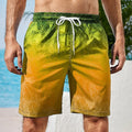 Gradient 3D Printed Board Shorts – Colorful Quick-Dry Swim Trunks for Men & Kids