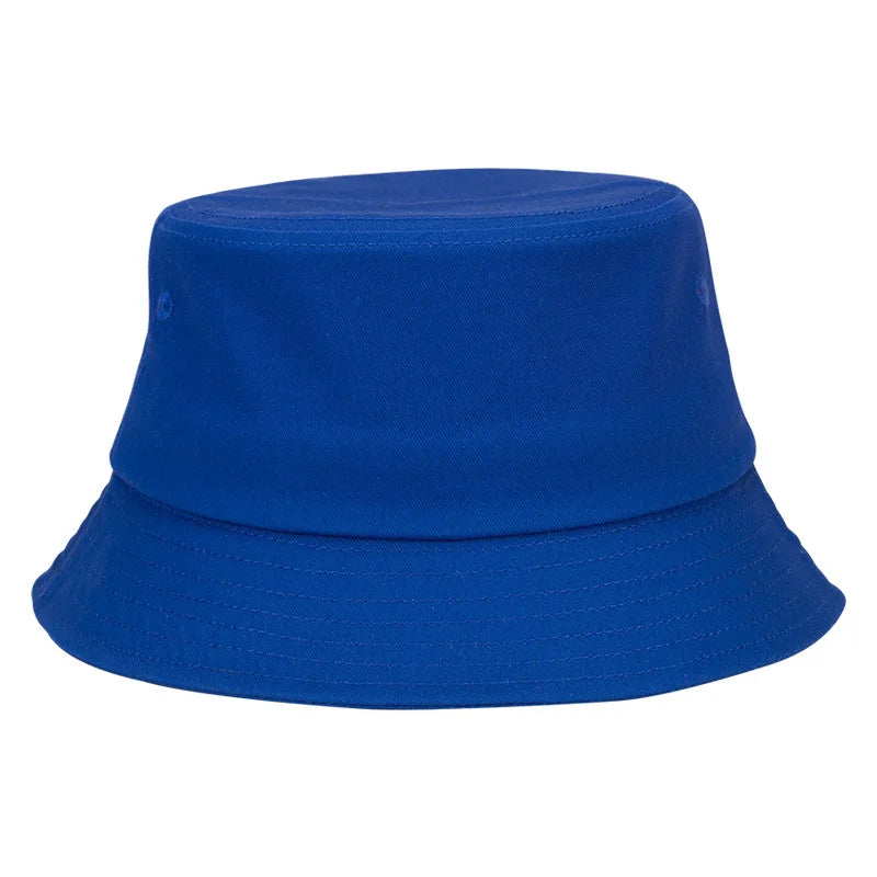 100% Cotton Solid Color Bucket Hat | Summer Sun Protection & Breathable Round Crown