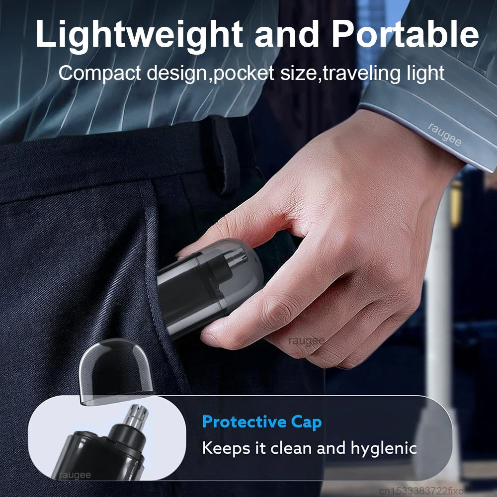 Rechargeable Electric Nose Hair Trimmer – IPX7 Waterproof, USB Charging