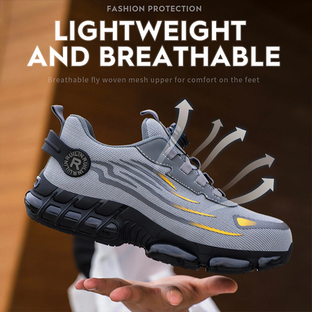 Unisex Steel Toe Safety Sneaker – Anti-Puncture Work Shoe with Air Cushion Sole