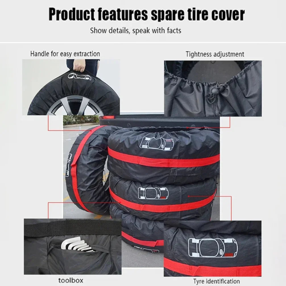 Universal Spare Tire Cover & Storage Bag – Dustproof, Waterproof, 16–20 Inch
