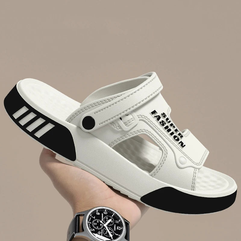 Men's EVA Platform Slide Slippers – Soft Sole Indoor Outdoor Beach Sandals