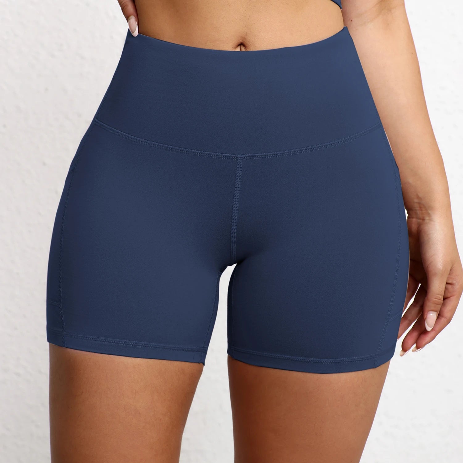 Women's High-Waist Yoga Shorts with Pockets | Quick-Dry Gym Workout Shorts S-XL