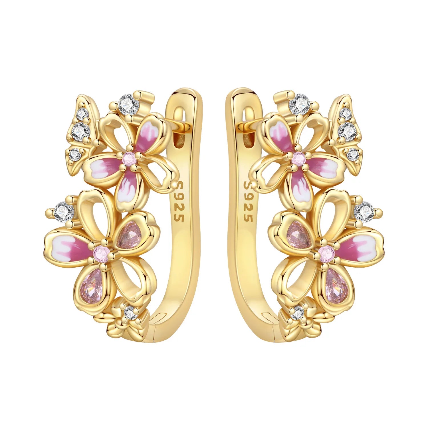 925 Sterling Silver Zircon Butterfly Drop Earrings – Women's Fine Jewelry