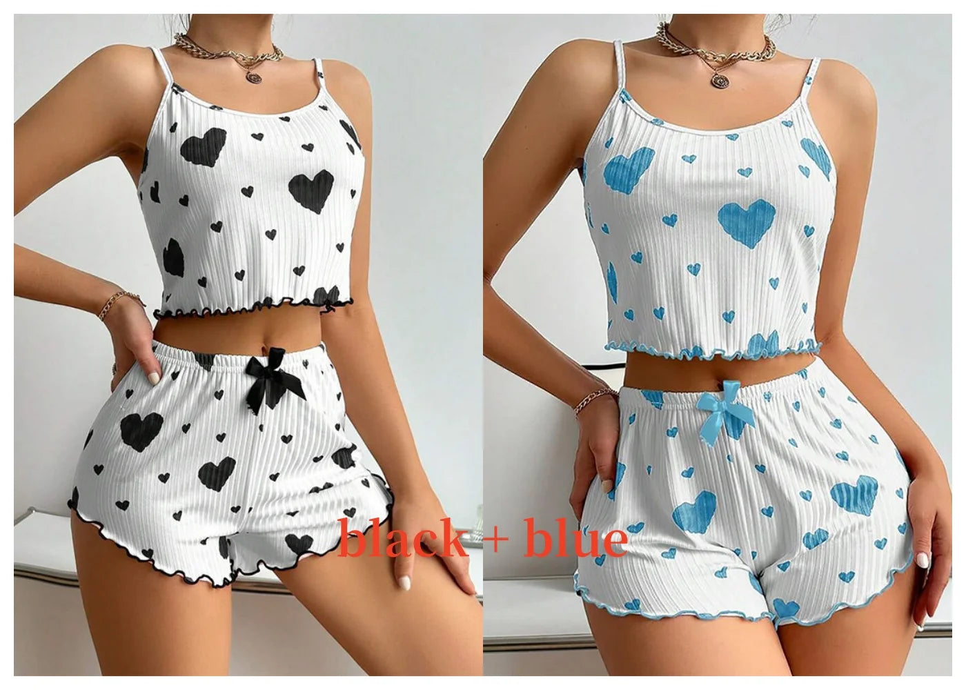 Women's 2-Piece Pajama Set – Tank Top & Shorts | Soft, Stretchy Sleepwear