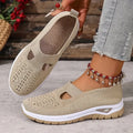 Women's Slip-On Knit Casual Sneakers – Lightweight Soft-Sole Walking Shoes