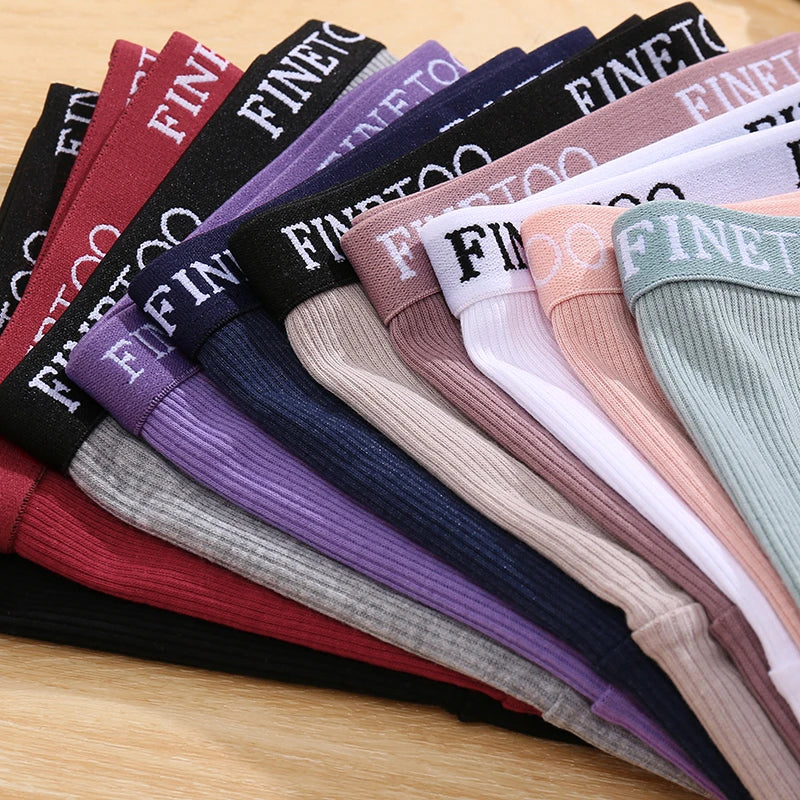 Women's 4-Pack Cotton Striped Briefs | Low-Rise Breathable Underwear M-XXL