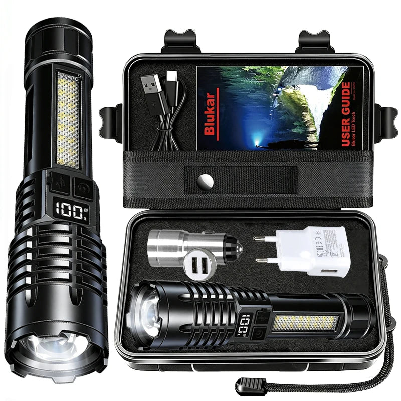 High Power LED Tactical Flashlight – Zoomable, Rechargeable, 5 Light Modes
