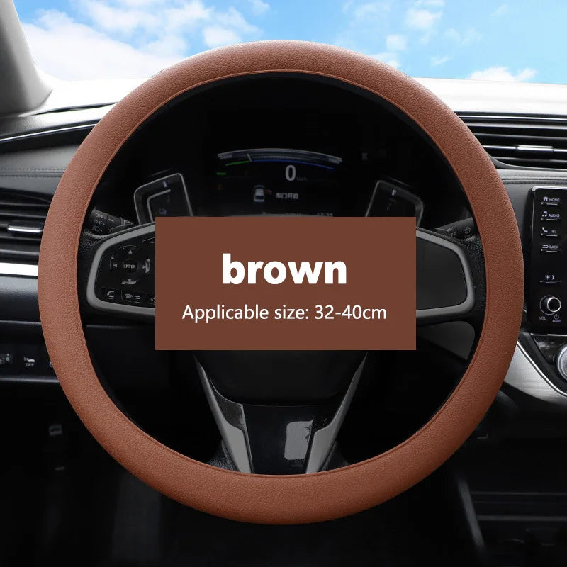 Non-Slip Silicone Steering Wheel Cover – Universal 38cm, Breathable & Elastic