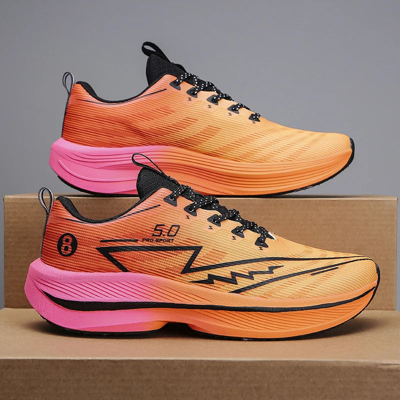 Men's Carbon Plate Running Shoes | Soft Cushion Anti-Slip Unisex Sneakers