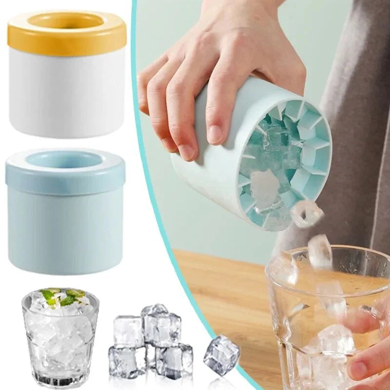 Silicone Round Ice Cube Mold – Cylindrical Ice Maker for Cocktails, Juice & Whiskey
