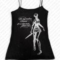 Goth Letter Print Crop Cami – Y2K Emo Sleeveless Baby Tee for Women