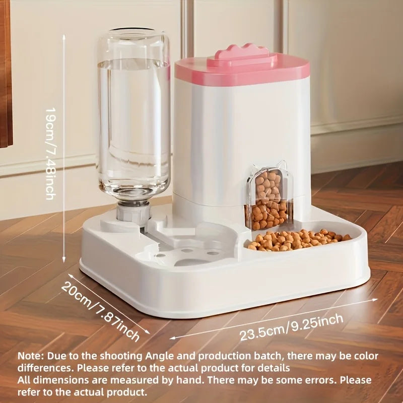 Automatic Gravity-Fed Cat Water Dispenser & Feeder – Spill-Proof, Large Capacity