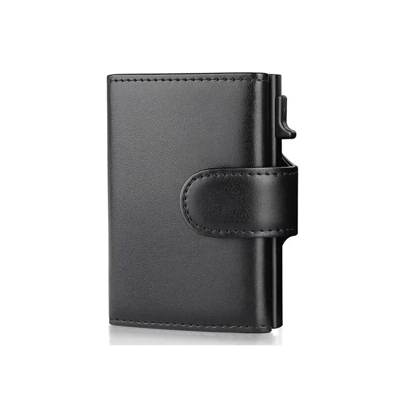 RFID Trifold Wallet — Slim Microfiber Leather Card Holder with Coin & Note Compartments