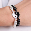Couple Yin Yang Bracelet Set – Black & White Adjustable Rope Chain | 2 PC